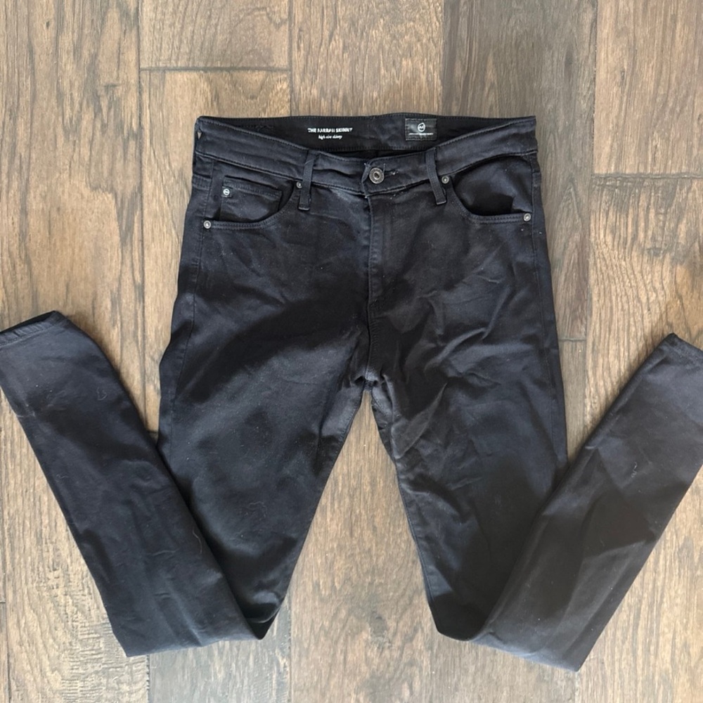 AG Adriano Goldschmied Black High-Rise Skinny Jeans